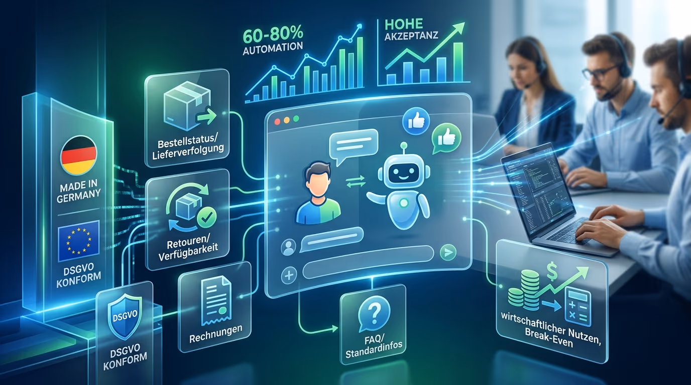 KI-Chatbots im Kundenservice: 60-80% der Anfragen automatisch beantworten