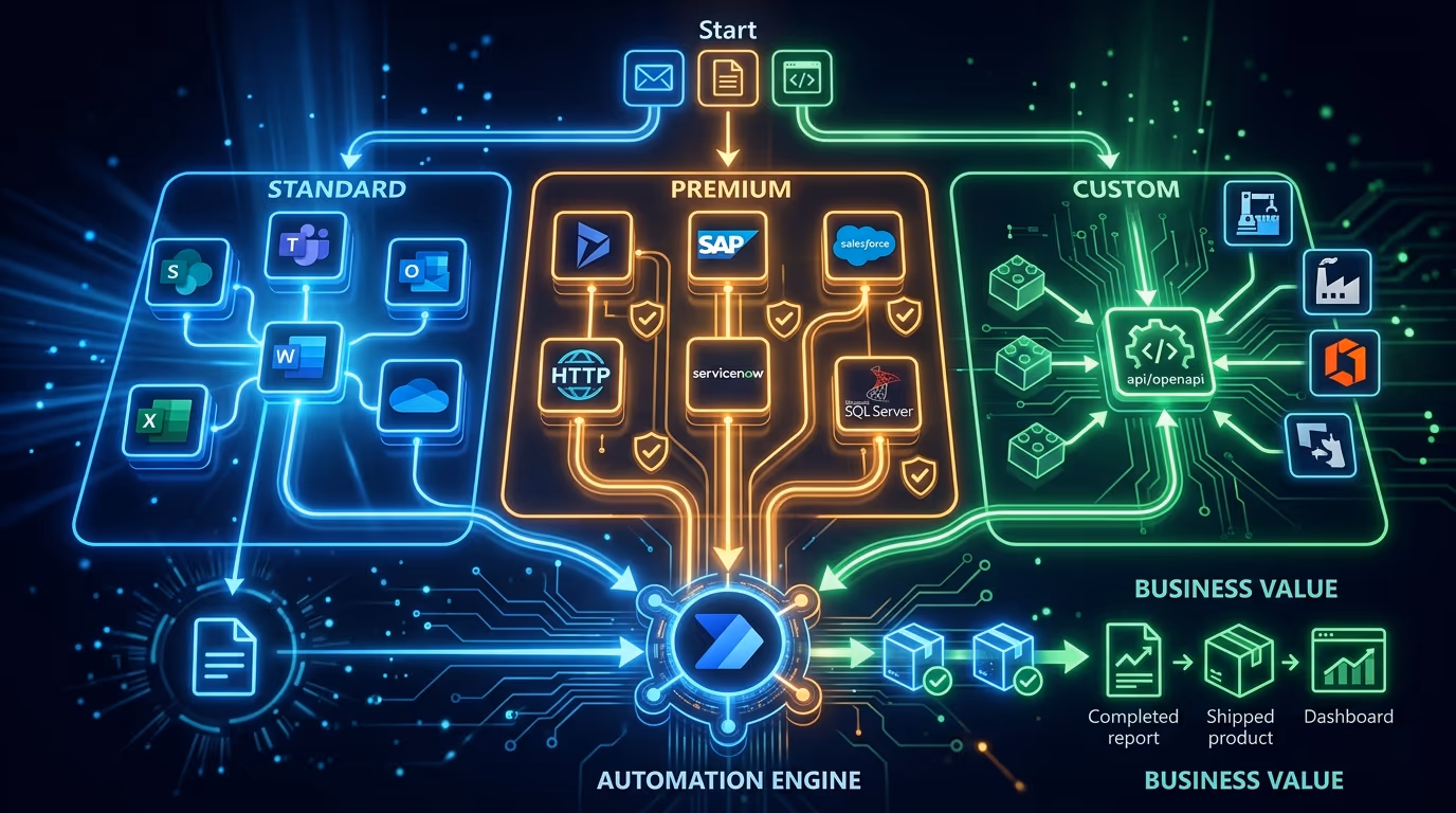 Power Automate Connectors: Standardkonnektoren, Premium und Custom Connectors im Überblick